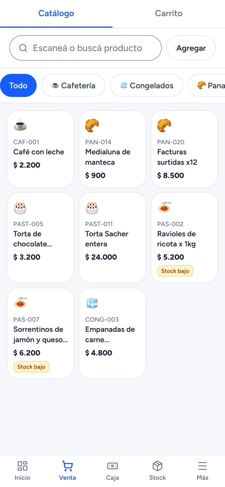 Punto de venta de Ventic en el celular